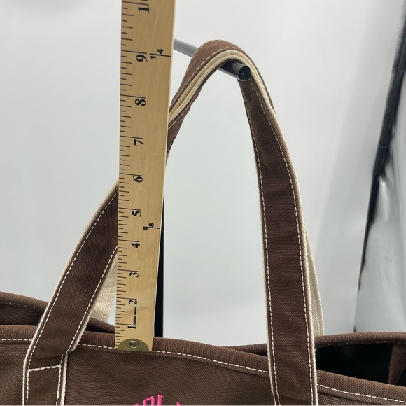 Lands’ End large brown canvas tote bag - Picture 10 of 11